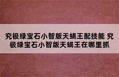 究极绿宝石小智版天蝎王配技能 究极绿宝石小智版天蝎王在哪里抓